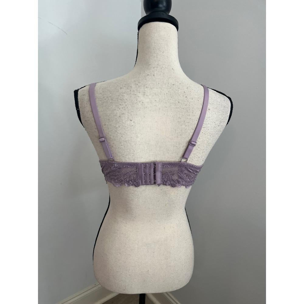 Lavender Lace Push Up Bra 38C Underwire Padded Bra Coquette Romantic Soft Girl - Picture 5 of 8